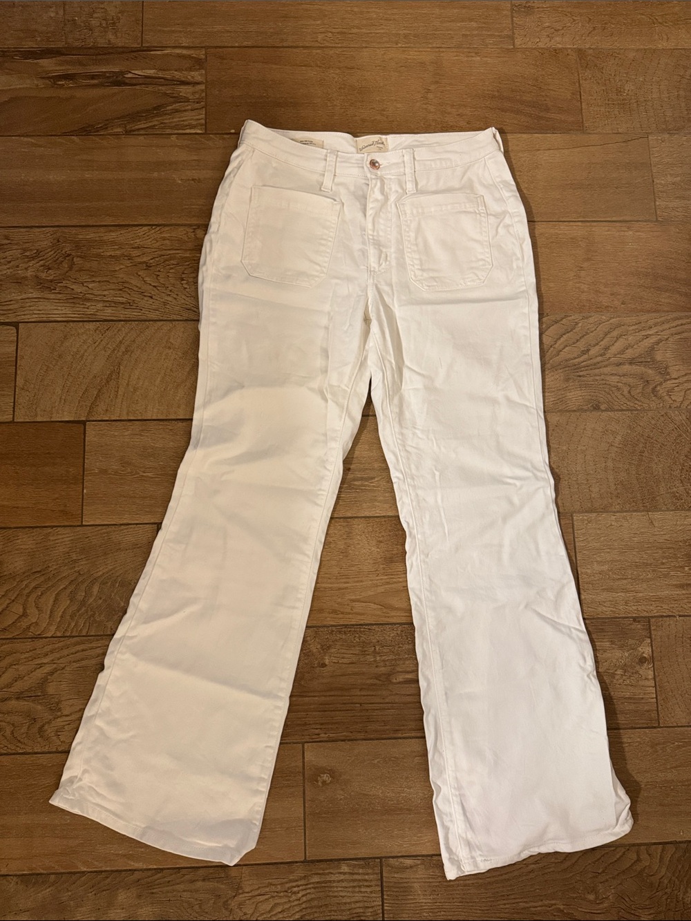 High-Rise Flare White Jeans